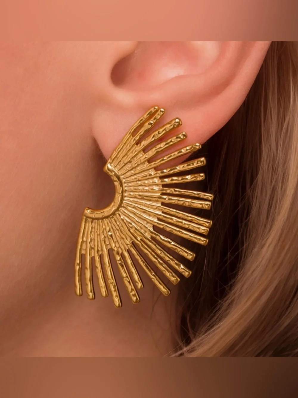 Gold Sunburst Earrings